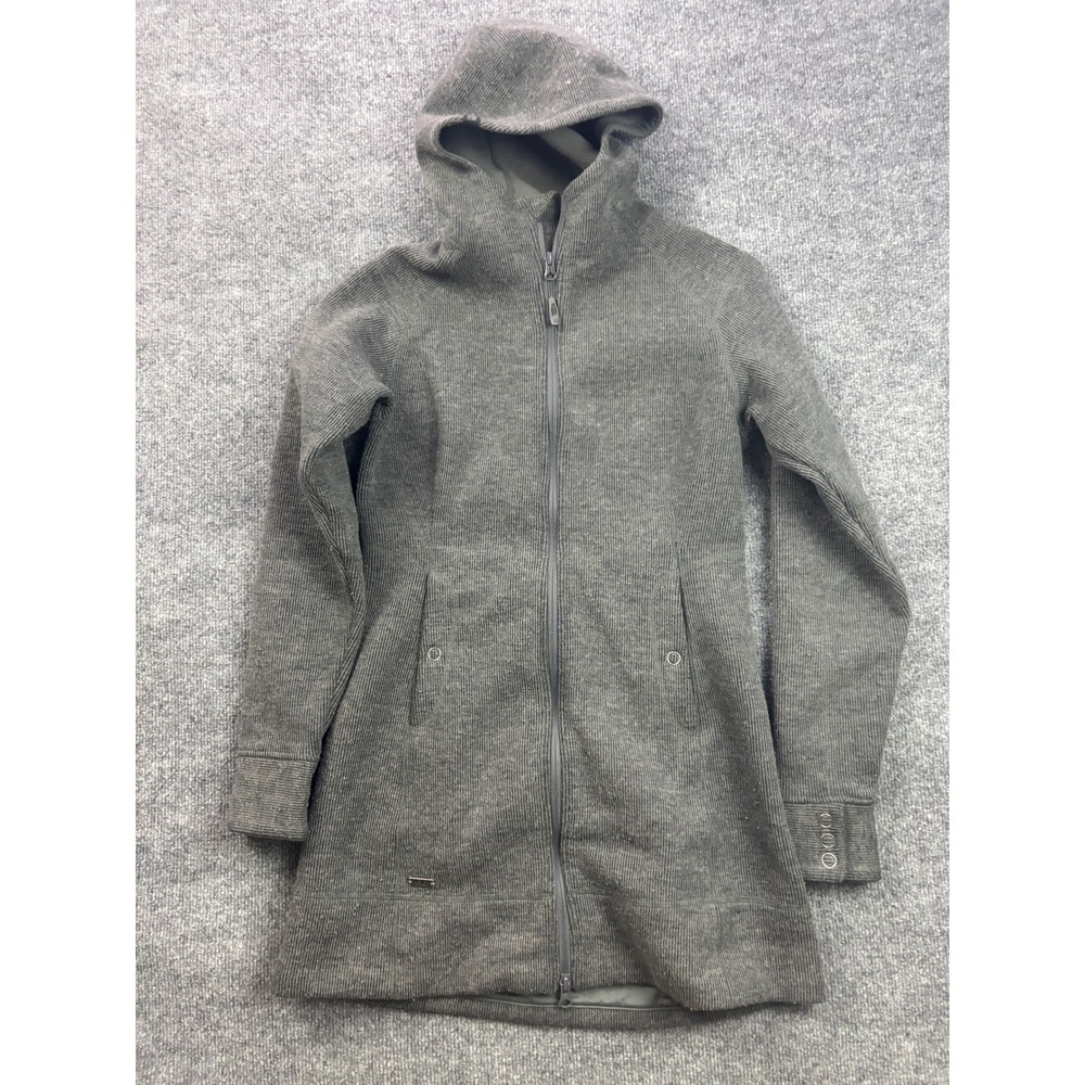 Outdoor Research Salida Long Hoody Womens Small‎ Gray Wool Blend Full Zip Jacket
